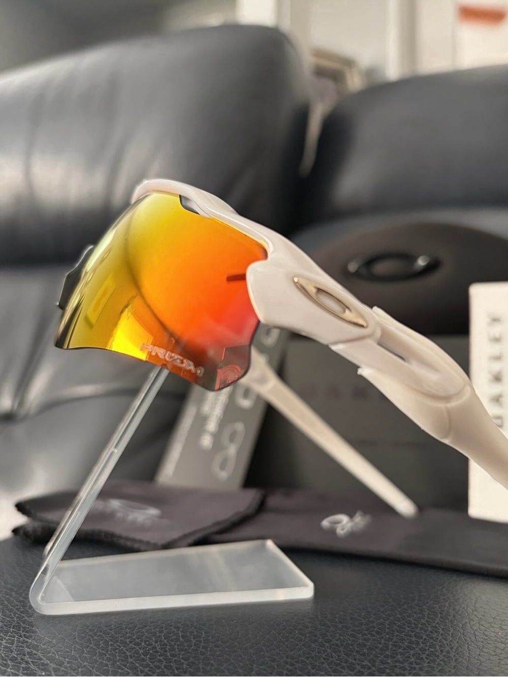 Oakley Radar EV Path White Frame Orange Red Lens Sunglasses O09208 - Picture 9 of 10